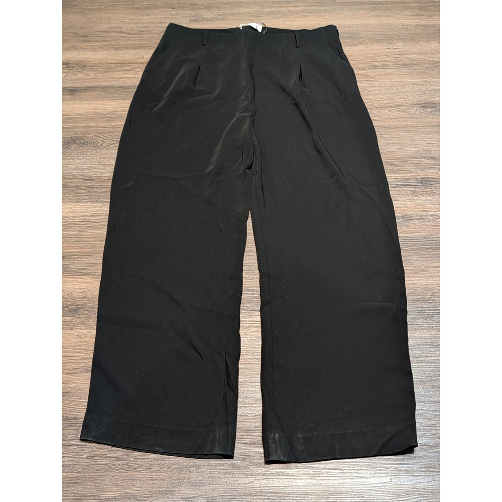 The Fold London Le Marais High Waisted Wide Leg Trousers Black Size 16 530152